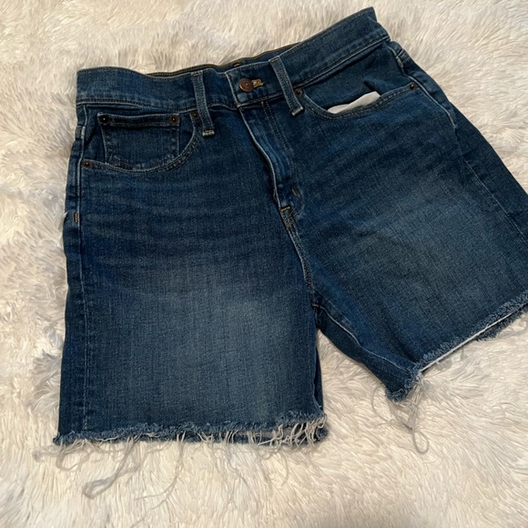 J. Crew 26 high waist women’s denim shorts raw hem - Picture 1 of 6